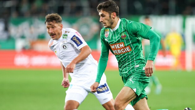 Ante Bajic (re.) verabschiedet sich aus Wien-Hütteldorf, kehrt zum SV Ried zurück. (Bild: GEPA pictures)