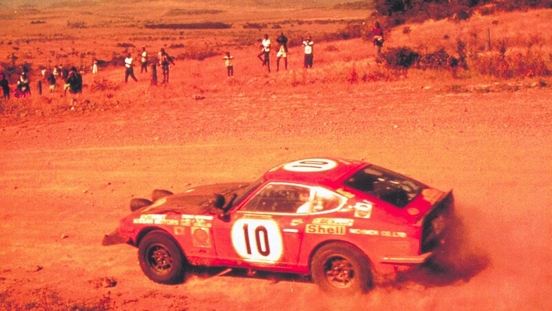 Der sportliche Imageträger Datsun 240Z fuhr bei der Safari-Rallye den Porsche 911 davon. (Bild: Nissan)