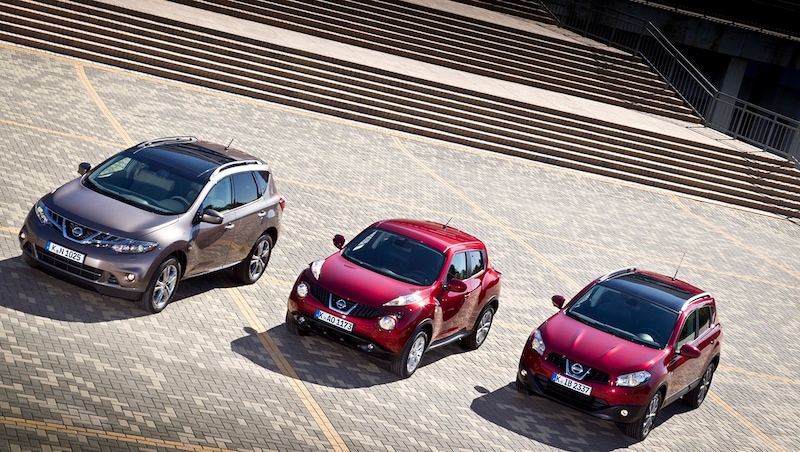 Neue SUVs wie X-Trail (ab 2001) und Murano (ab 2006), der kompakte Crossover Qashqai (2007) sowie der mutige Juke (2010) brachten Nissan zurück auf Erfolgskurs. (Bild: Nissan)