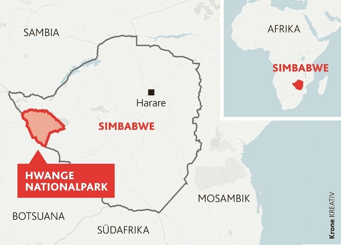 Der Hwange Nationalpark liegt in Simbabwe.