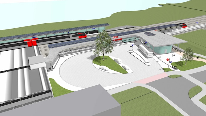 So soll der Bahnhof Telfs-Pfaffenhofen aussehen.