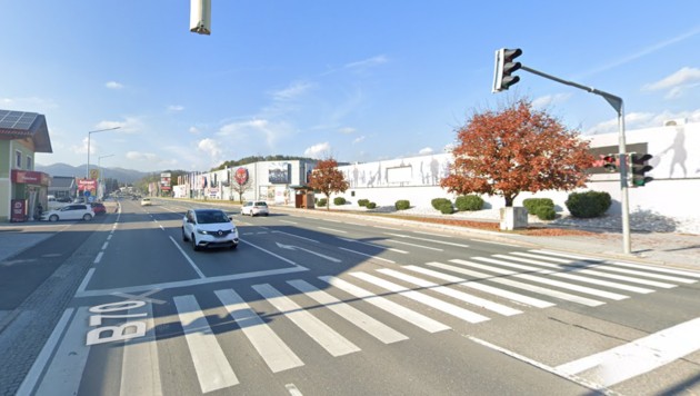 Auf einem Zebrastreifen in Rosental an der Kainach passierte der tödliche Verkehrsunfall. (Bild: Google Street View)