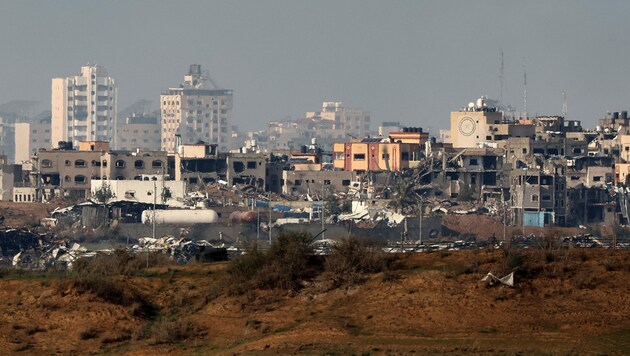 Zerstörte Gebäude im Norden des Gazastreifens (Bild: AFP)