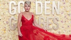 Florence Pugh zeigt sich bei den Golden Globes in einem durchsichtigen Kleid. (Bild: Jordan Strauss / AP / picturedesk.com)