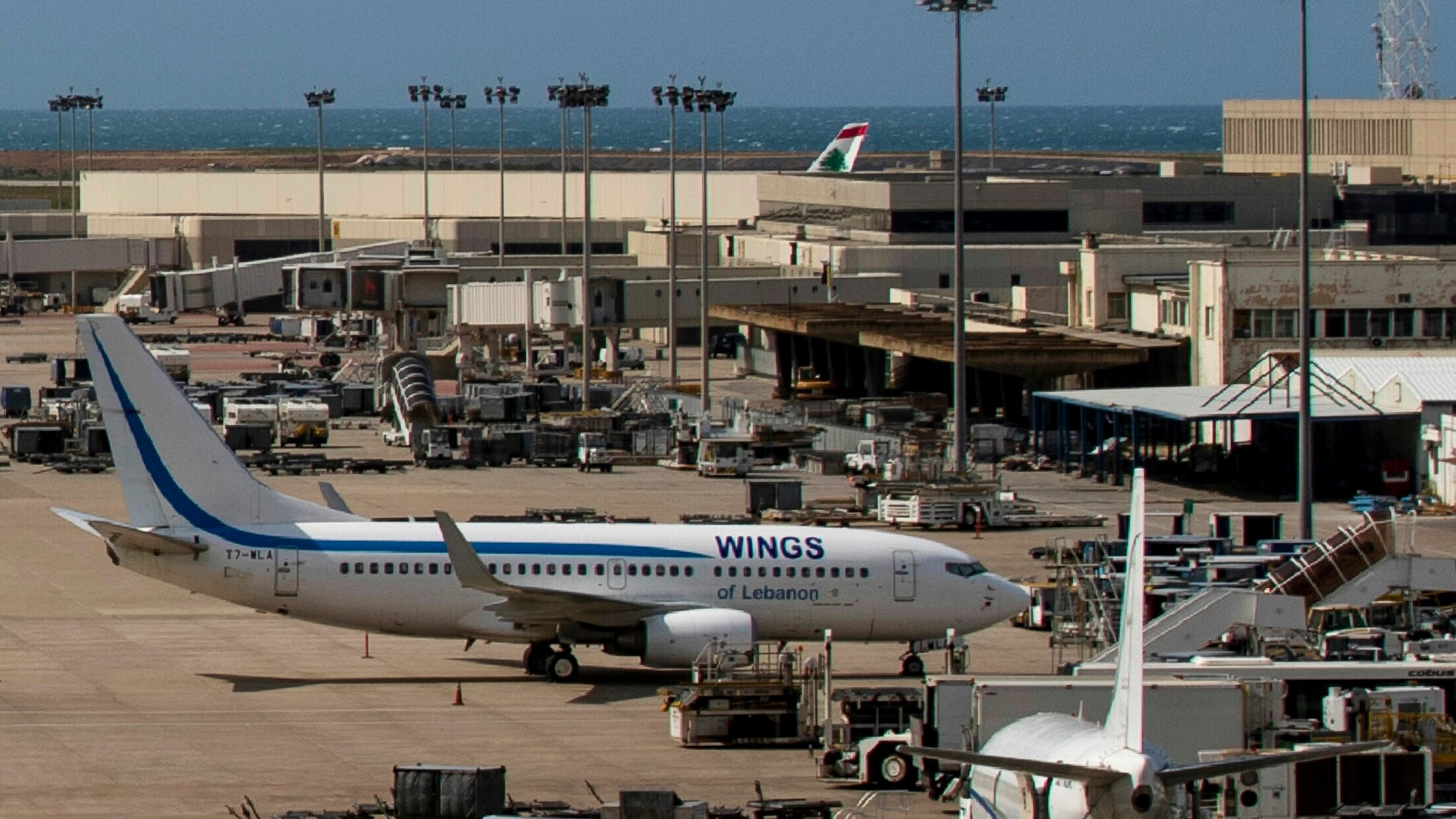 Flughafen gehackt Botschaften gegen Hisbollah in Beirut zu sehen