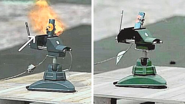 Im Härtetest fing die gewöhnliche Batterie beim Beschuss mit einer Pistole Feuer - der ...