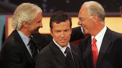 Ein Bild aus dem Jahr 2005: Rudi Völler, Lothar Matthäus und Franz Beckenbauer (v.l.) (Bild: dpa/dpaweb)