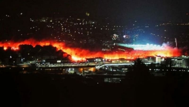 Die Bengalen rund um‘s Stadion sah man noch weit entfernt. (Bild: zVg.)