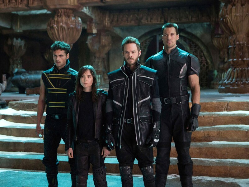 Die „X-Men“ Adan Canto als Sunspot, Ellen Page als Kitty Pryde, Shawn Ashmore als Iceman, Daniel Cudmore als Colossus (Bild: Photo: Alan Markfield / Everett Collection / picturedesk.com)