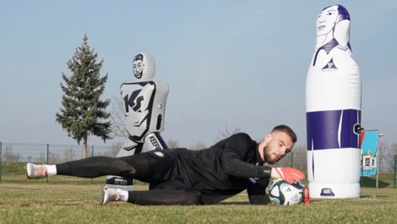 Neo-Goalie Vitezslav Jaros macht gute Figur. (Bild: Sepp Pail)