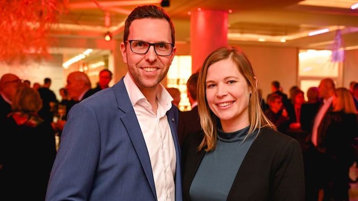 KEBA-Chef Christoph Knogler kam mit seiner Frau Sara ins Donau-Forum der Oberbank.