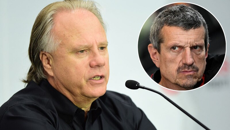 Was Gene Haas (l.) jealous of Steiner? (Bild: Getty Images, APA/AFP/John THYS, Krone KREATIV)