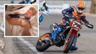 Der Oberösterreicher Lukas Höllbacher hatte sich im Jänner an der Schulter verletzt. (Bild: zVg, supermotopics, Krone KREATIV)