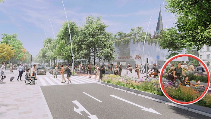 In der Visualisierung der grünen Pläne fehlt bei den Kindern im Kistenfahrrad der Helm. Dieser ...