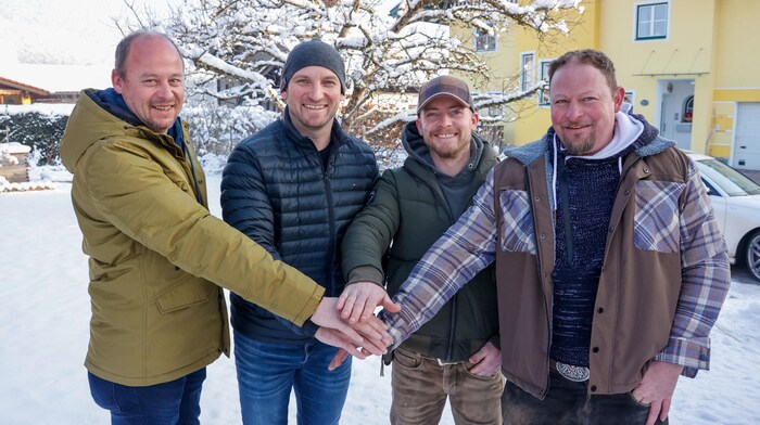 Sie initiierten die Spendenaktion: Hermann Fuschlberger, Norbert Stadler, Robert Schnöll und ...