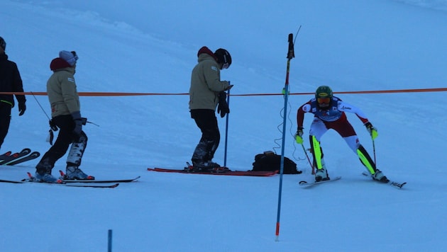 In St. Anton am Arlberg startete Moritz Zudrell erstmals mit Österreichs besten Slalom-Herren ins Training. (Bild: Peter Weihs/Kronenzeitung)