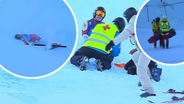 ÖSV-Athletin Nadine Fest stürzte in Zauchensee schwer. (Bild: Screenshot ORF)