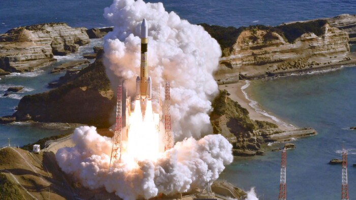 Der Satellit hob an Bord einer Rakete von Typ H2A vom Tanegashima Space Center im Süden von ...