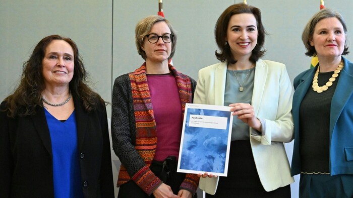 Von links: Andrea Brem, Geschäftsführerin der Wiener Frauenhäuser, Familienrichterin Christine ...
