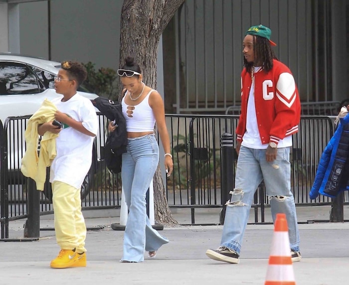 Rapper Wiz Khalifa mit seiner Freundin Aimee Aguilar und seinem Sohn.