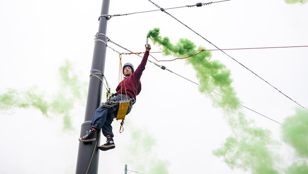 Ziemlich aufsehenerregender Protest in Feldkirch. (Bild: Extinction Rebellion Vorarlberg)