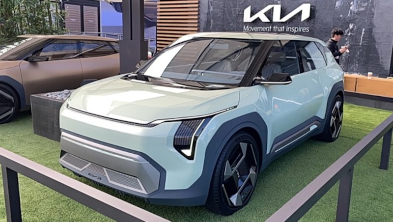 Der Kia Concept EV3 ist schon recht seriennah. (Bild: Stephan Schätzl)