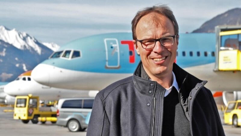 Flughafen-Direktor Marco Pernetta ist mit dem letzten Flugjahr in Innsbruck zufrieden. (Bild: Christof Birbaumer Kronenzeitung)