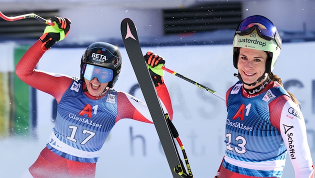 Stephanie Venier (l.) wurde in Zauchensee Zweite, Mirjam Puchner (r.) Dritte. (Bild: GEPA pictures)