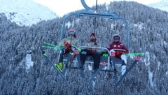 Adelboden-Sensation Dominik Raschner, sein Servicemann Michi Wildauer und Comebacker Christian Hirschbühl (v. l. n. r.). (Bild: Peter Weihs/Kronenzeitung)