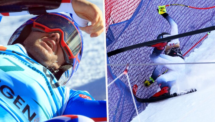 Alexis Pinturault (li.) und Aleksander Aamodt Kilde kamen in Wengen schwer zu Sturz.