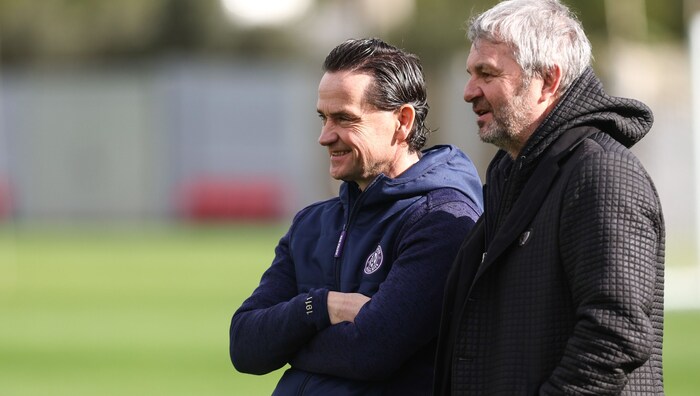 Sports Director Jürgen Werner (right) with President Kurt Gollowitzer.