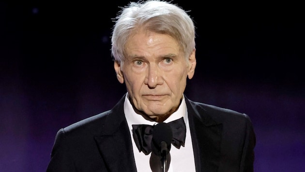 Ein sichtlich bewegter Harrison Ford rührte mit seiner Rede bei den Critics Choice Awards seine Ehefrau Calista Flockhart zu Tränen. (Bild: APA/Getty Images via AFP/GETTY IMAGES/KEVIN WINTER)