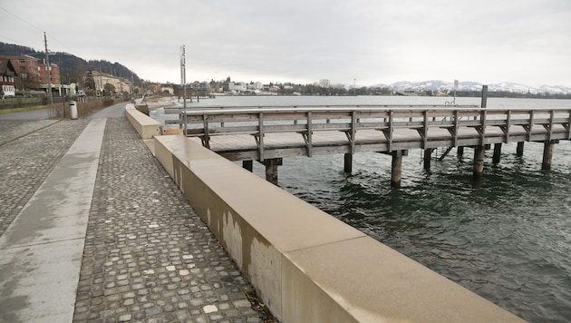 The footpath and cycle path along the so-called pipeline in Bregenz. (Bild: Mathis Fotografie)