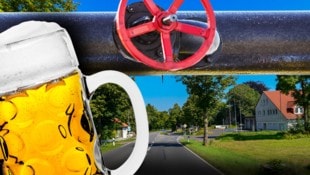 Die erste Bier-Pipeline Niederösterreichs soll im Sommer 2025 in Betrieb gehen. (Bild: stock.adobe.com, Krone KREATIV)