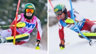 Moritz Zudrell (li.) und Jakob Greber sind bei den Österreich-Klassikern in Kitzbühel und Schladming am Start. (Bild: GEPA Pictures Krone KREATIV,)