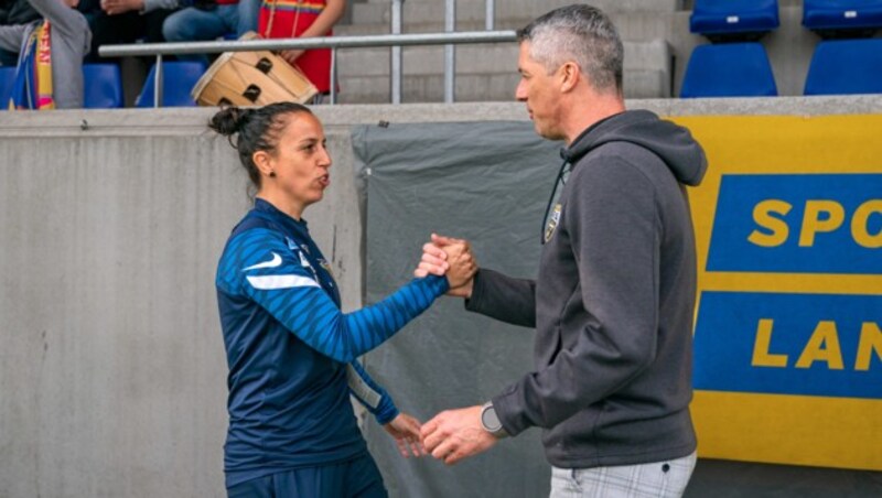 Altach-Coach möchte Celia Liese Brancao-Ribeiro und ihren St. Pöltnerinnen mittelfristig den Kampf ansagen. (Bild: GEPA pictures)