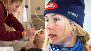 Shiffrin machte sich nach dem Sturz direkt auf den Weg ins Spital. (Bild: GEPA pictures, Instagram/mikaelashiffrin)