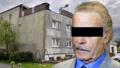 Fritzl und sein Horror-Haus in Amstetten. Mittlerweile ist es verschönert worden. (Bild: APA/Picturedesk, Krone KREATIV)