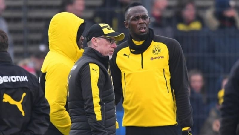 Olympiasieger Usain Bolt hatte den Traum Fußballer zu werden, trainierte mit Stöger beim BVB (Bild: GEPA pictures/ Witters)