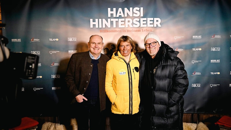 Wegscheider, Hinterseer und Dj Ötzi bei der Albumpräsentation. (Bild: Markus Wenzel)