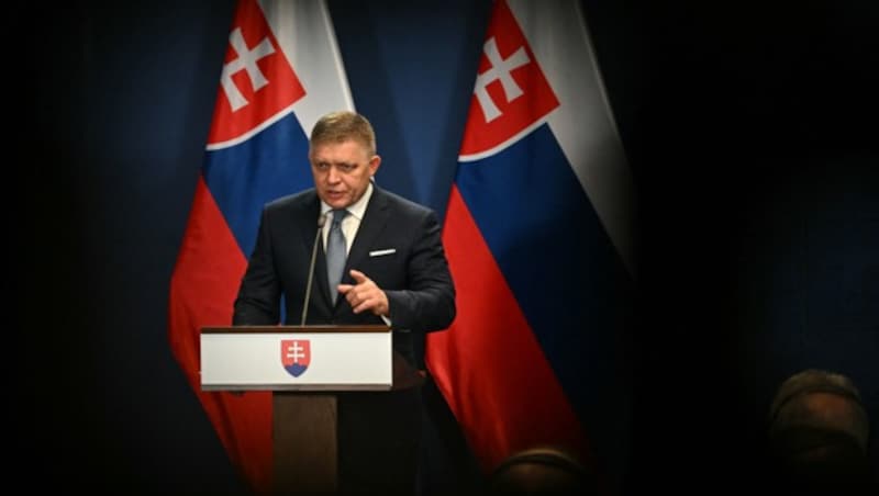 Der slowakische Premier Robert Fico ist der Ansicht, dass in Kiew kein Krieg herrsche. (Bild: AFP)