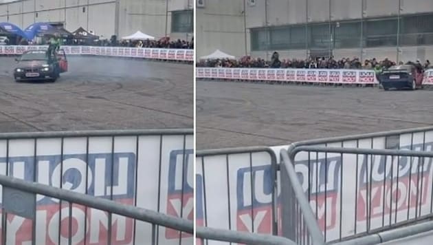 Bei der Stuntman-Show krachte das Auto in die Tribüne