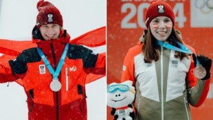 Nikolaus Humml (li.) und Marie Riedl mit ihren Medaillen. (Bild: GEPA pictures)