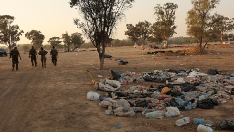 Nach dem Angriff der Hamas auf ein Festival im Süden Israels herrschte dort gespenstische Ruhe. (Bild: AFP)