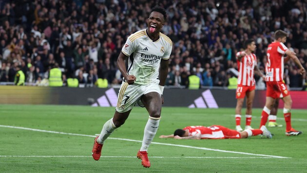 Vinicius Junior erzielte den zwischenzeitlichen Ausgleich. (Bild: APA/AFP/Pierre-Philippe MARCOU)