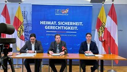 Bei einer Pressekonferenz stellen sich die Freiheitlichen hinter die Kärntner Bauern. (Bild: FPÖ Kärnten)