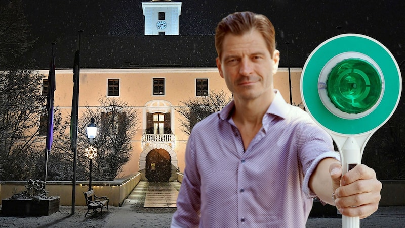 Bei der vorgezogenen Gemeinderatswahl in Vösendorf (Bezirk Mödling) im Mai holte die ÖVP um Bürgermeister Hannes Koza die Absolute an Mandaten. (Bild: Patrick Huber, Gemeinde Vösendorf, Krone KREATIV)