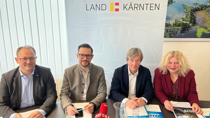 WK-Direktor Meinrad Höfferer, Landesrat Sebastian Schuschnig, Beirat-Vorsitzender Otmar ...