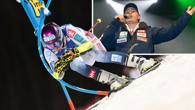 Atle Lie McGrath begeistert bereits vor dem Slalom-Rennen die Fans in Schladming. (Bild: GEPA pictures)