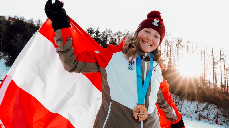 Hanna Karrer (16) holte bei den Olympischen Jugendspielen Gold im Snowboard-Slopestyle. Sie hat ihr Weltcup-Debüt als Mitglied des österreichschen B-Kaders schon hinter sich. (Bild: GEPA pictures)